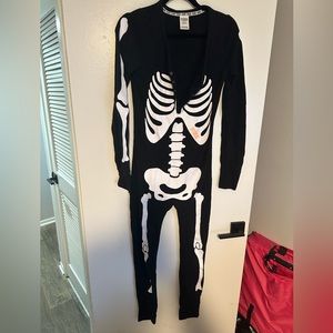 Pink skeleton halloween onesie